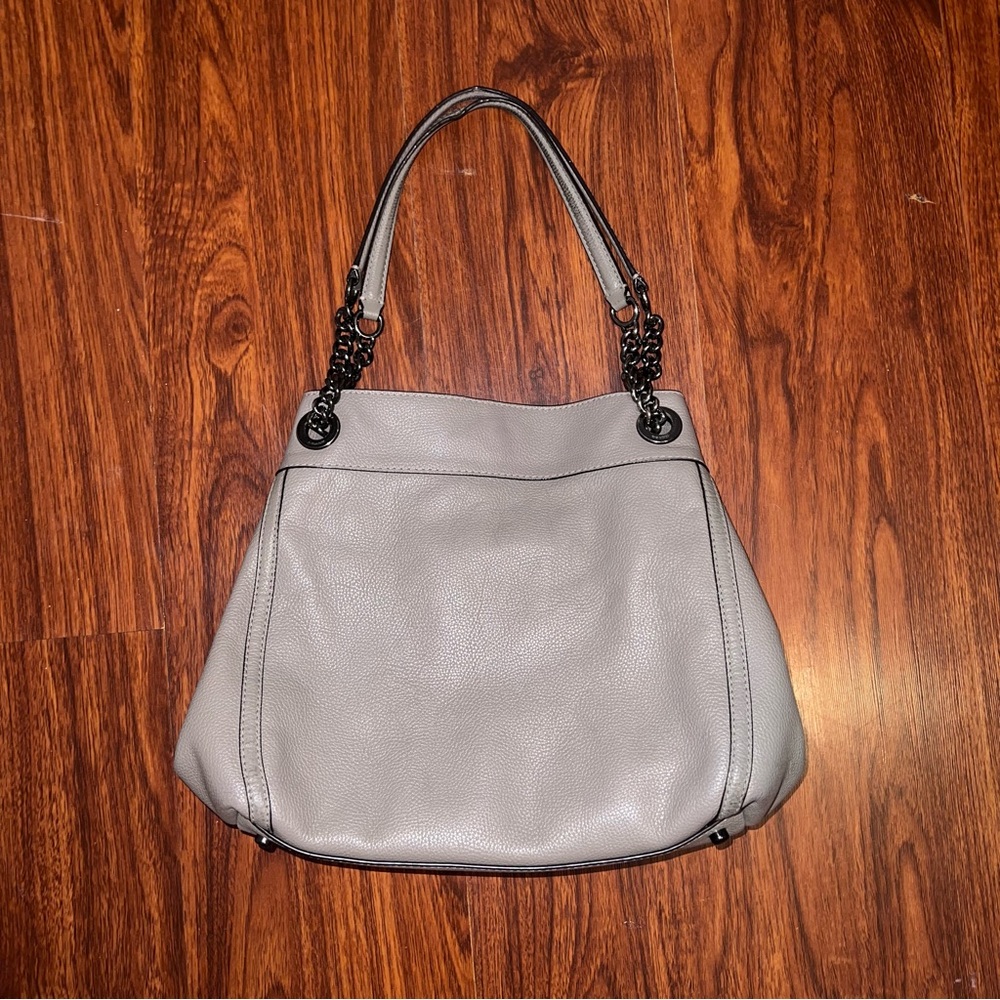Coach Turnlock Edie Leather Shoulder Bag in Gray - Picture 2 of 13